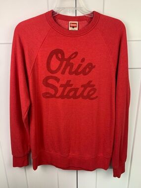 Homage Men’s Unisex OSU 1942 All Scarlet Crewneck LARGE Ohio State Buckeyes Red